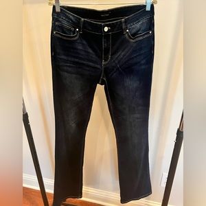 WHBM boot leg dark wash low rise jean size 10R